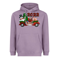 Lavender happy new year 2022 christmas truck with american flag Heavyweight Hoodie - Jasminsmagicworld