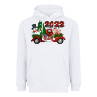 White happy new year 2022 christmas truck with american flag Heavyweight Hoodie - Jasminsmagicworld