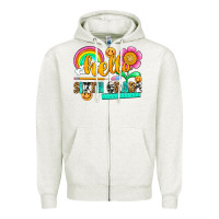 Oatmeal Heather hello sixth grade Zipper Hoodie - NancyCooperArtShop