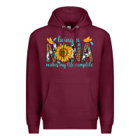 Burgundy Being a Nana Makes My Life Complete Premium Hoodie - texasbilliewilder
