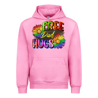 Fuchsia Pink Free dad hugs Urban Hoodie - CowGirlArtShop