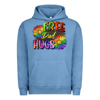Pigment Pebble Blue Free dad hugs Urban Hoodie - CowGirlArtShop