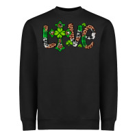 Black Western St. Patrick's Day Love Cross Heavyweight Sweatshirt - Artiststas
