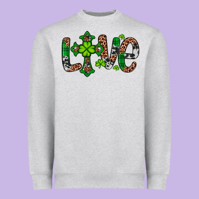 Western St. Patrick's Day Love Cross Heavyweight Sweatshirt Designed By Artiststas