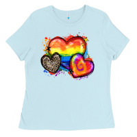Baby Blue pride hearts Ladies Tee - Zillion Design Studio
