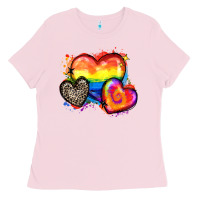 Bubblegum Pink pride hearts Ladies Tee - Zillion Design Studio