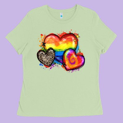 Pride Hearts Ladies Tee Designed By Zillion Design Studio