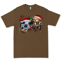 Cacao christmas heifers with leopard and cowhide background Premium Tee - RanaPortraitStore