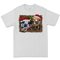 Dove Grey christmas heifers with leopard and cowhide background Premium Tee - RanaPortraitStore