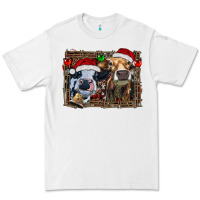 White christmas heifers with leopard and cowhide background Premium Tee - RanaPortraitStore