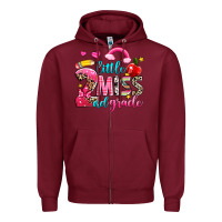 Burgundy little miss second grade Zipper Hoodie - NancyCooperArtShop
