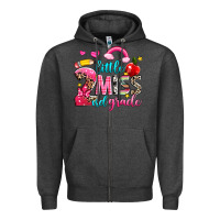 Charcoal Heather little miss second grade Zipper Hoodie - NancyCooperArtShop