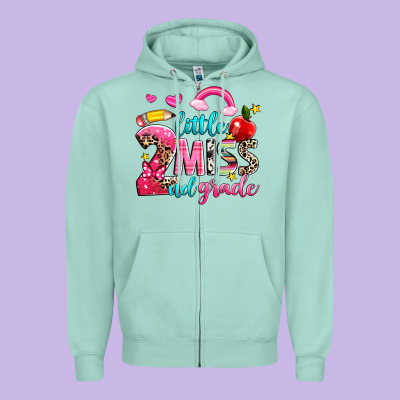 Little Miss Second Grade Zipper Hoodie Designed By Nancycooperartshop