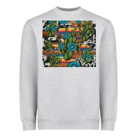 Heather Grey cactus gemstone Heavyweight Sweatshirt - AdoDesignShop