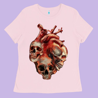 Ladies Tee Heart Skulls