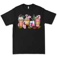 Black flowers coffee cups Premium Tee - Zillion Design Studio