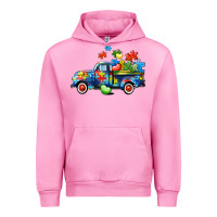 Fuchsia Pink Autism truck Urban Hoodie - CowGirlArtShop