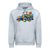 Heather Grey Autism truck Urban Hoodie - CowGirlArtShop