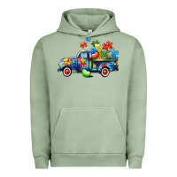 Pigment Oil Green Autism truck Urban Hoodie - CowGirlArtShop