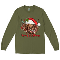 Army Green mooey christmas cow Long Sleeve Tee - JahusDesignShop