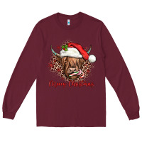 Burgundy mooey christmas cow Long Sleeve Tee - JahusDesignShop