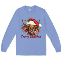 Colony Blue mooey christmas cow Long Sleeve Tee - JahusDesignShop