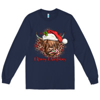 Navy mooey christmas cow Long Sleeve Tee - JahusDesignShop