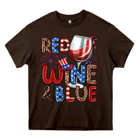 Chocolate Brown red wine and blue Heavy Core Tee - Zillion Design Studio