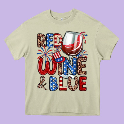 Red Wine And Blue Heavy Core Tee Designed By Zillion Design Studio