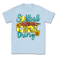 Dusty Blue softball it's a girl thing Classic Tee - LillyAllenDesigns