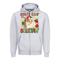 Heather Grey don't stop believin' Zipper Hoodie - MaliasSmallBusiness