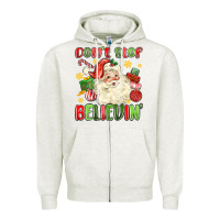 Oatmeal Heather don't stop believin' Zipper Hoodie - MaliasSmallBusiness