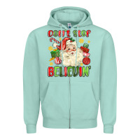 Seafoam don't stop believin' Zipper Hoodie - MaliasSmallBusiness