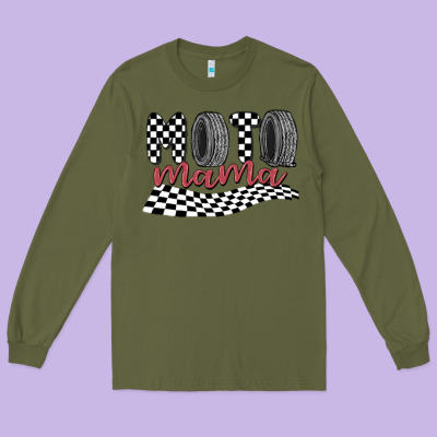 Moto Mama Long Sleeve Tee Designed By Maliassmallbusiness