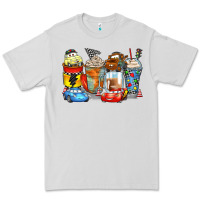 Dove Grey cartoon characters coffee cups Premium Tee - Zillion Design Studio