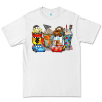 White cartoon characters coffee cups Premium Tee - Zillion Design Studio