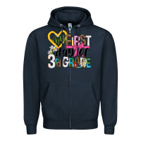 Navy my first day of 3rd grade Zipper Hoodie - NancyCooperArtShop
