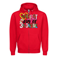 Red my first day of 3rd grade Zipper Hoodie - NancyCooperArtShop