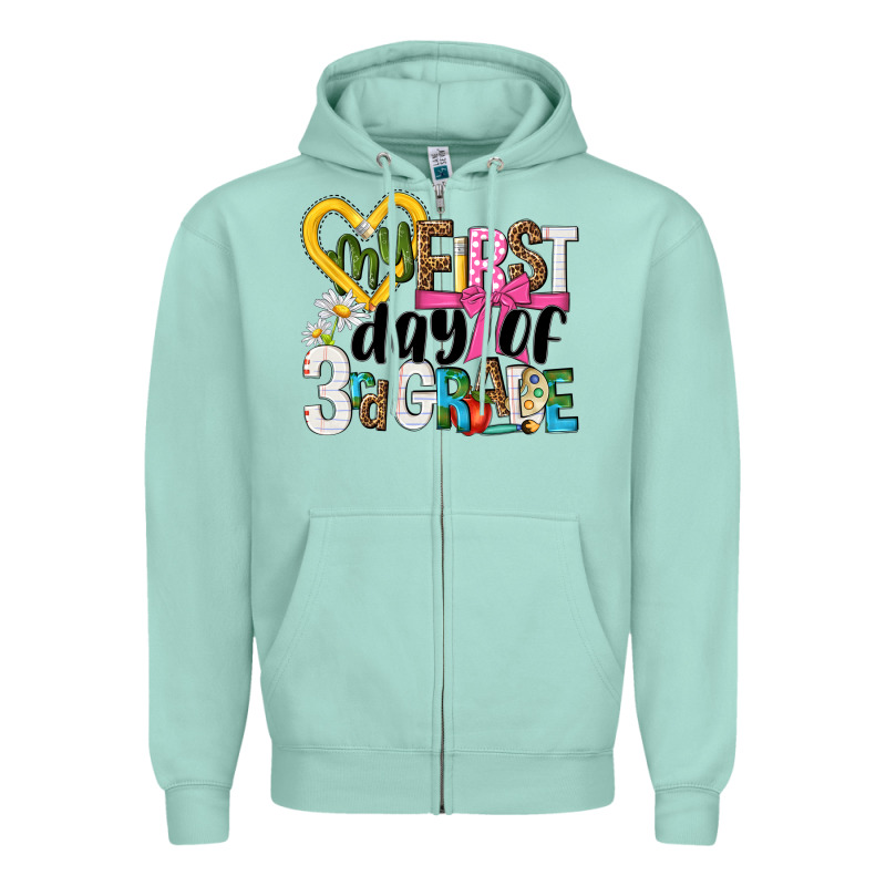 My First Day Of 3rd Grade Zipper Hoodie by NancyCooperArtShop | Teevron