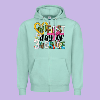 My First Day Of 3rd Grade Zipper Hoodie Designed By Nancycooperartshop