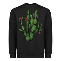 Black cactus with flowers Heavyweight Sweatshirt - AdoDesignShop