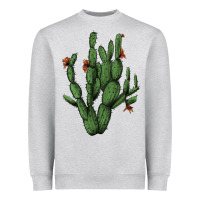 Heather Grey cactus with flowers Heavyweight Sweatshirt - AdoDesignShop