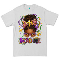 Dove Grey bead me mardi gras afro messy bun Premium Tee - texasbilliewilder