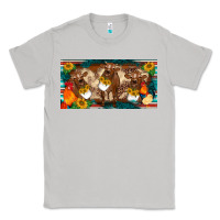Moon Dust western cow cockerel chick  serape leopard sunflowers license plate te Classic Tee - BarkalooDesign