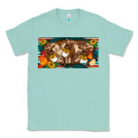 Seafoam western cow cockerel chick  serape leopard sunflowers license plate te Classic Tee - BarkalooDesign