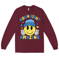 Burgundy down right amazing Long Sleeve Tee - MaliasSmallBusiness