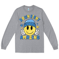 Heather Grey down right amazing Long Sleeve Tee - MaliasSmallBusiness