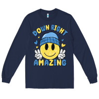 Navy down right amazing Long Sleeve Tee - MaliasSmallBusiness