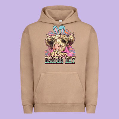 Happy Easter Day Cow Urban Hoodie Designed By Howdyjamesfarm