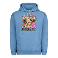 Pigment Pebble Blue Happy Easter Day cow Urban Hoodie - HowdyJamesFarm